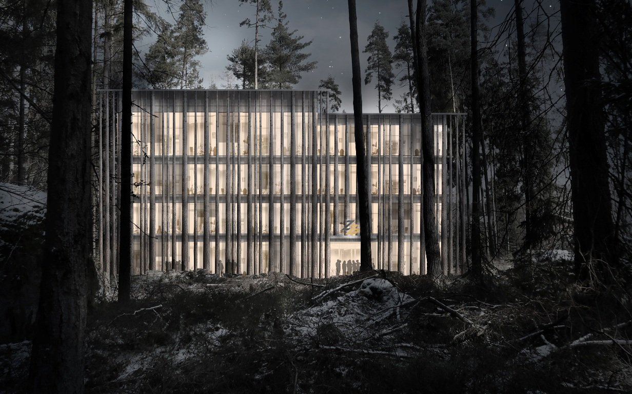Ziegler_Group_Ansicht_Süd_NACHT-Futuristisches-Verwaltungsgebäude