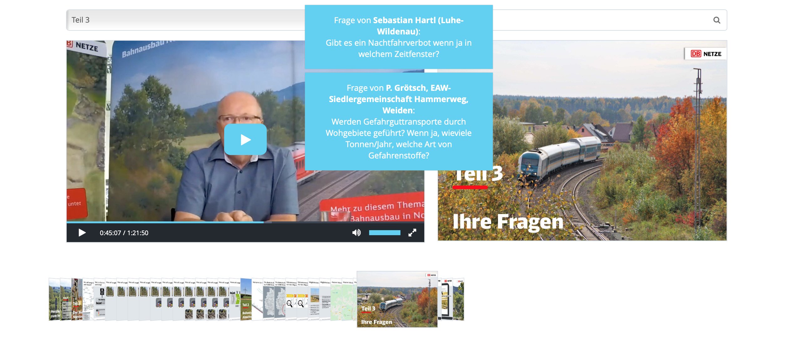 Live-Stream Bahn Elektrifizierung