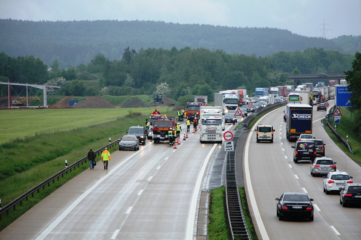 Unfall, A93, jetzt