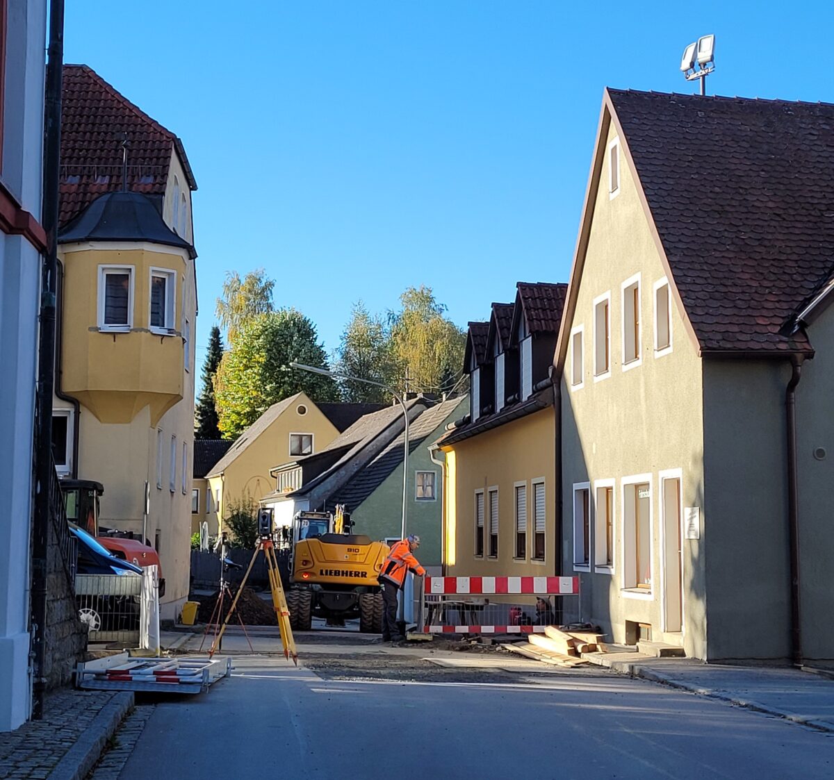 Vorsicht wegen Straßenbauarbeiten