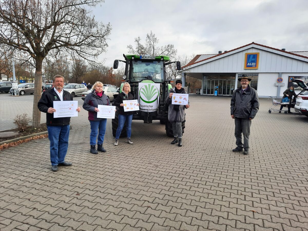 Bauernproteste vor Aldi-Filialen