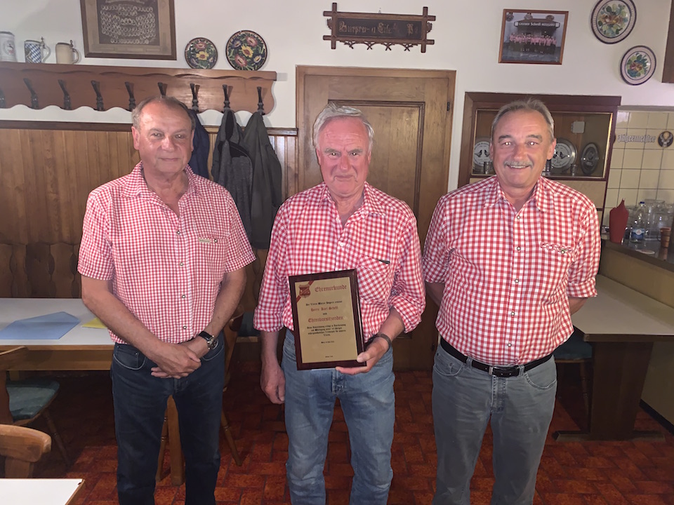 Karl Schedl ist jetzt Ehrenvorsitzender