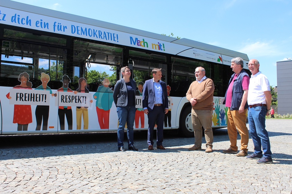 Rollende Botschaft unterwegs auf den Straßen von Weiden