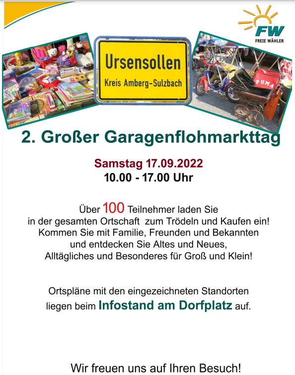 Dorf-Garagen-Flohmarkt in Urensollen
