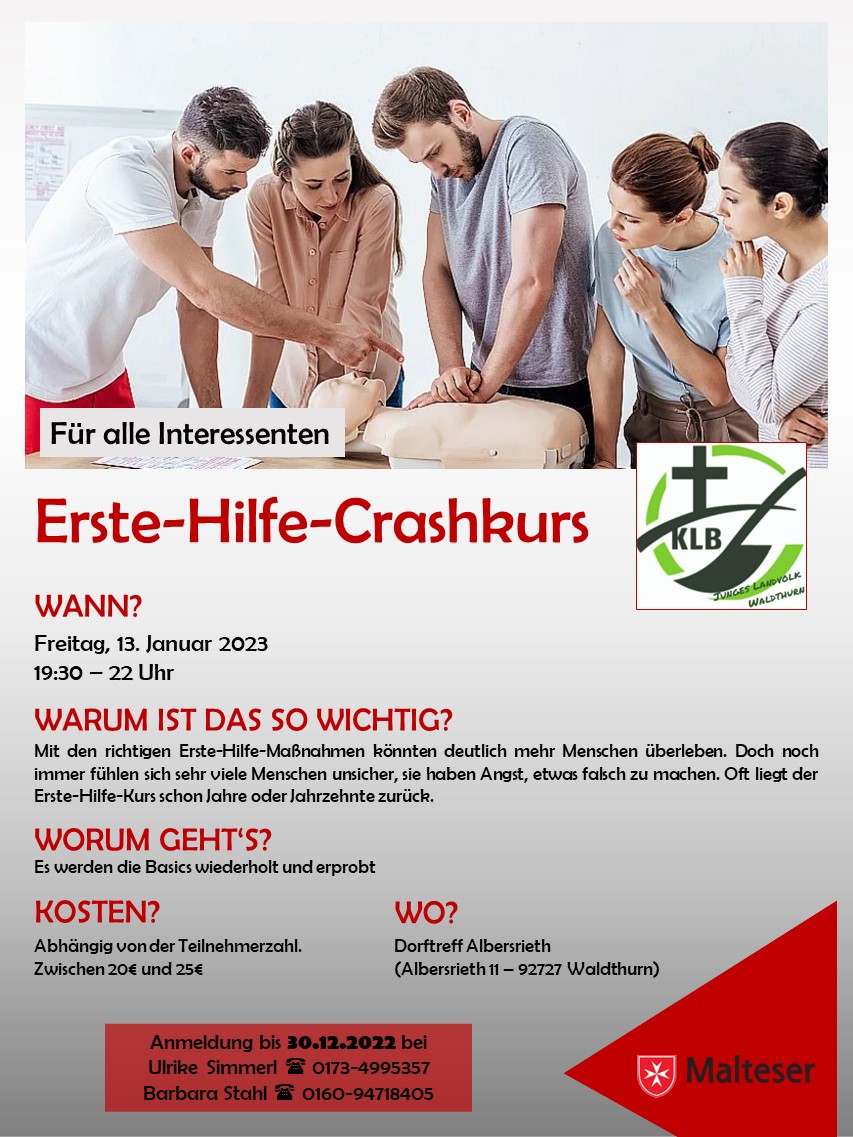 Die Erste-Hilfe-Kenntnisse auffrischen in  Albersrieth