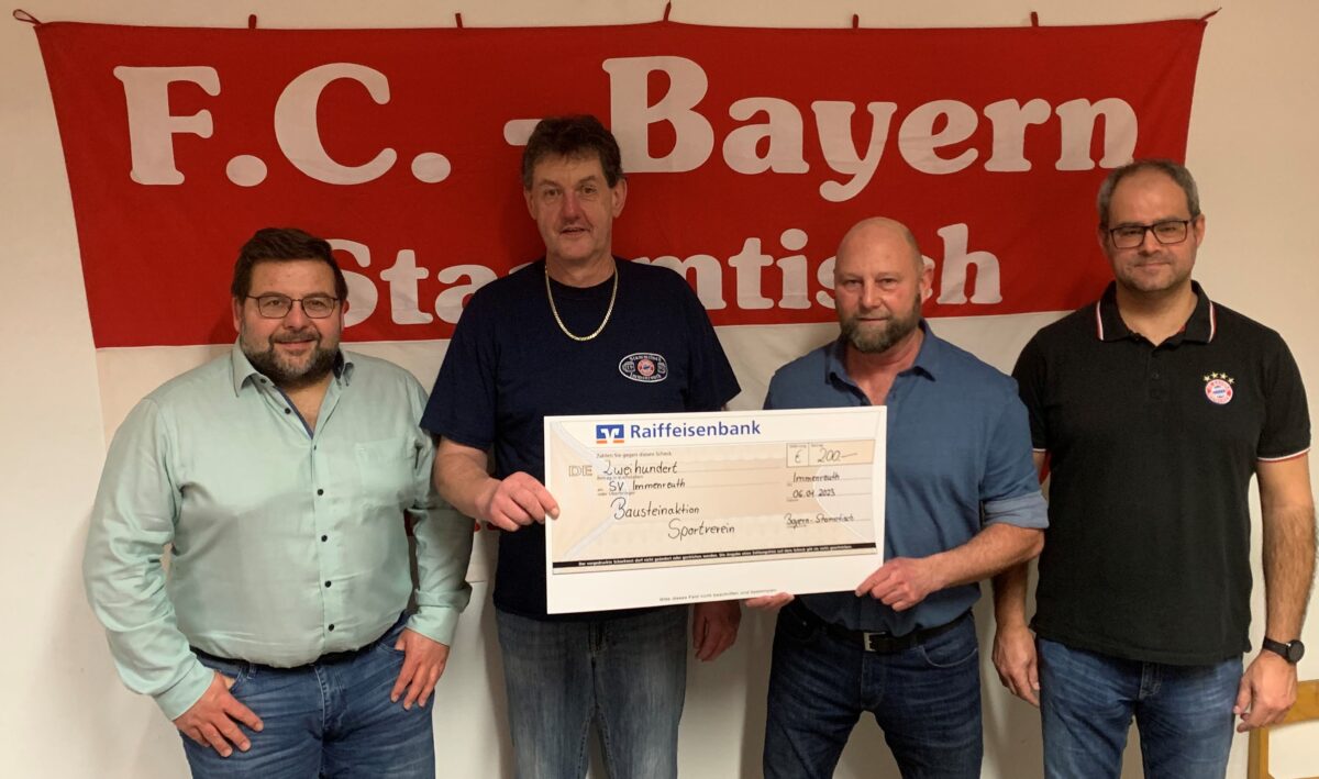 Bayern Stammtisch kauft "Bausteine" für neues Sportheim