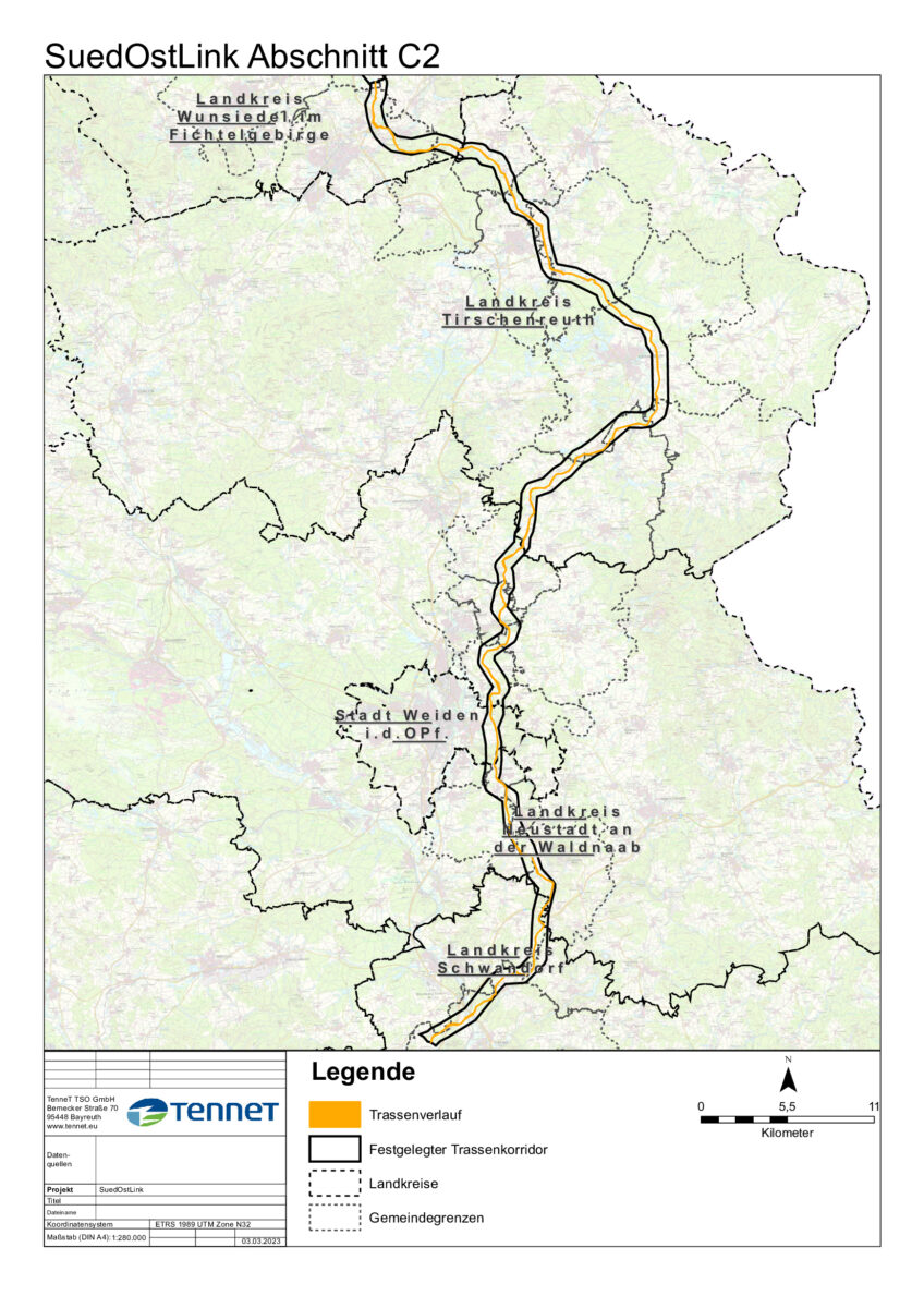 Südostlink: Tennet stellt den finalen Trassenvorschlag vor