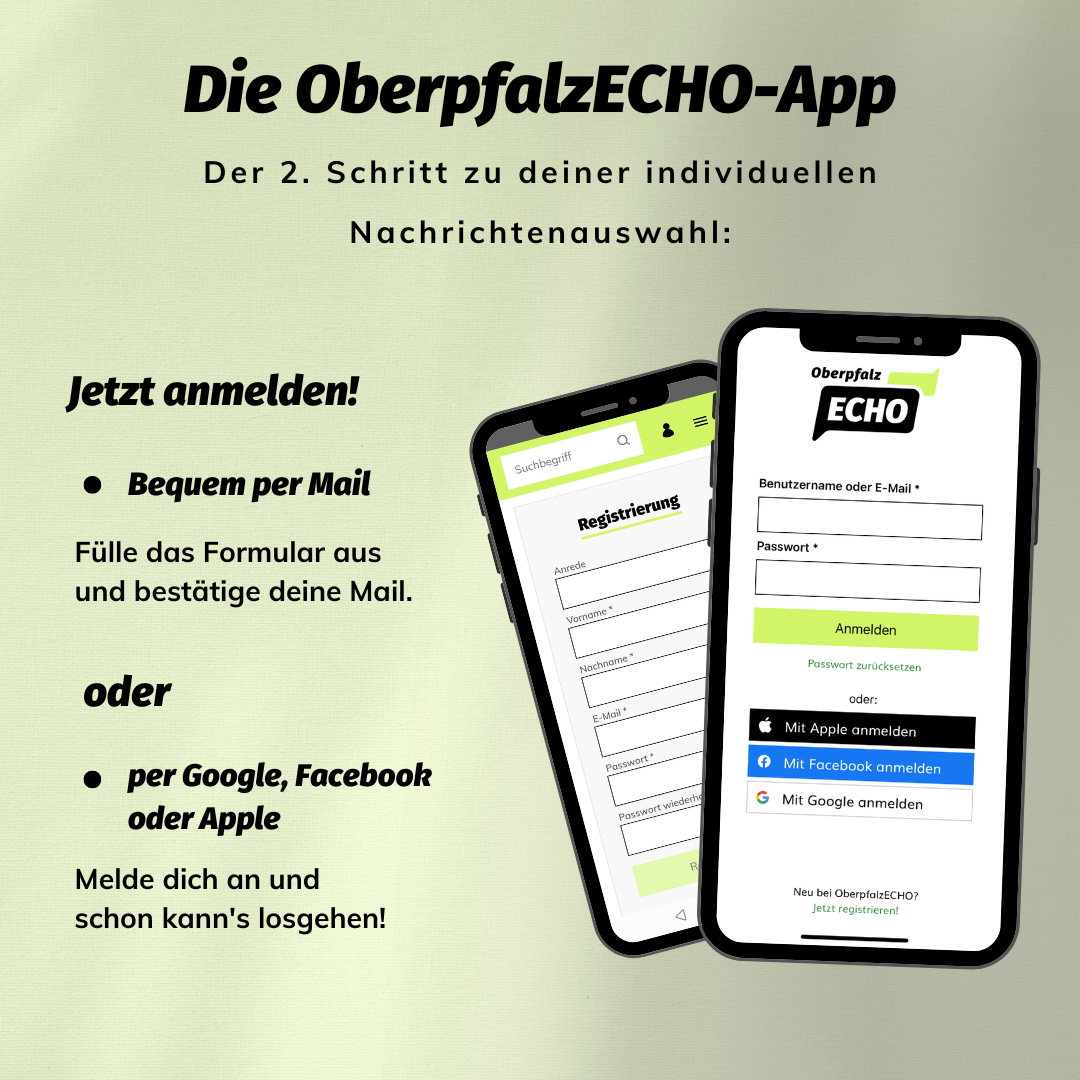 2. Schritt: Die Anmeldung - Unsere neue OberpfalzECHO-App