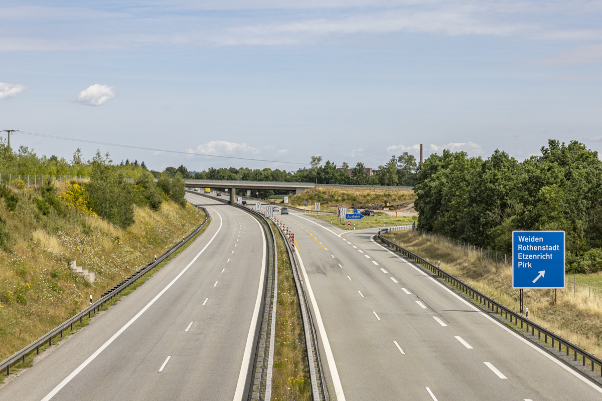 Sperrung der Anschlussstelle Weiden-Frauenricht in Fahrtrichtung Hof