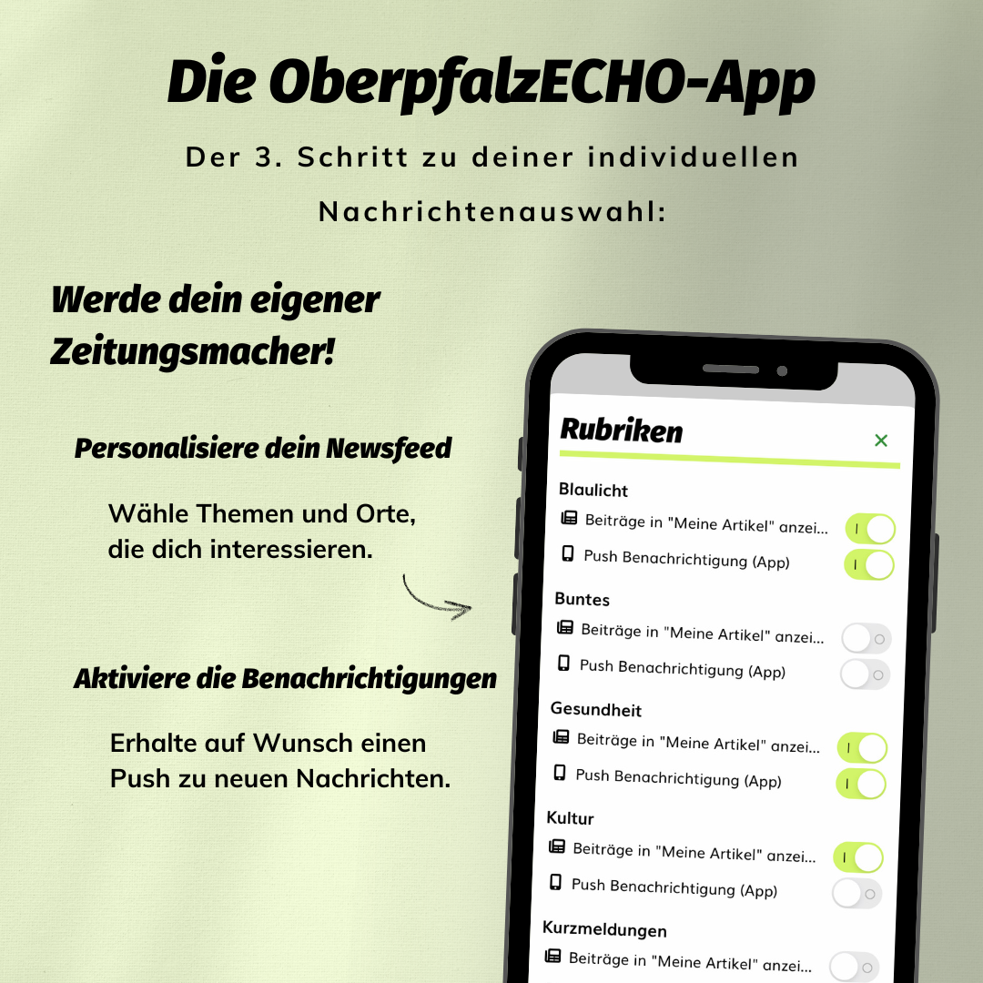 3. Schritt: Dein individueller Newsfeed – Unsere neue OberpfalzECHO-App