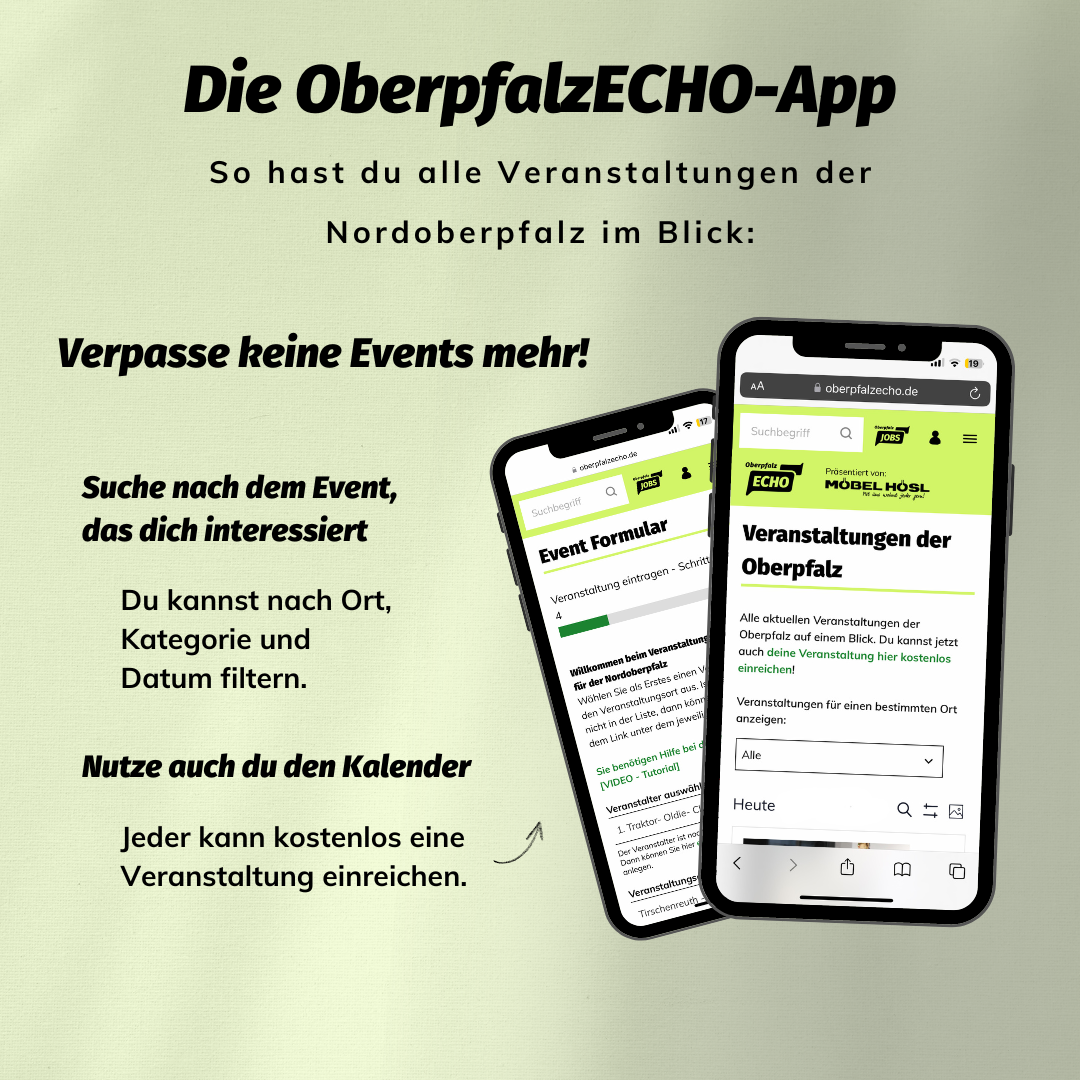 Alle Veranstaltungen immer im Blick – Unsere neue OberpfalzECHO-App