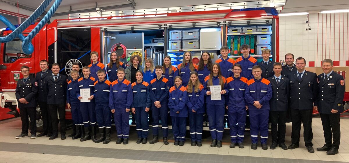 Junge Feuerwehrleute bereiten sich vor