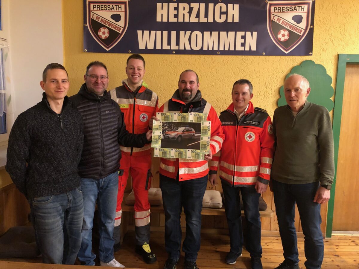 FC Hirtweiher unterstützt Helfer vor Ort mit 1000 Euro für neues Einsatzfahrzeug