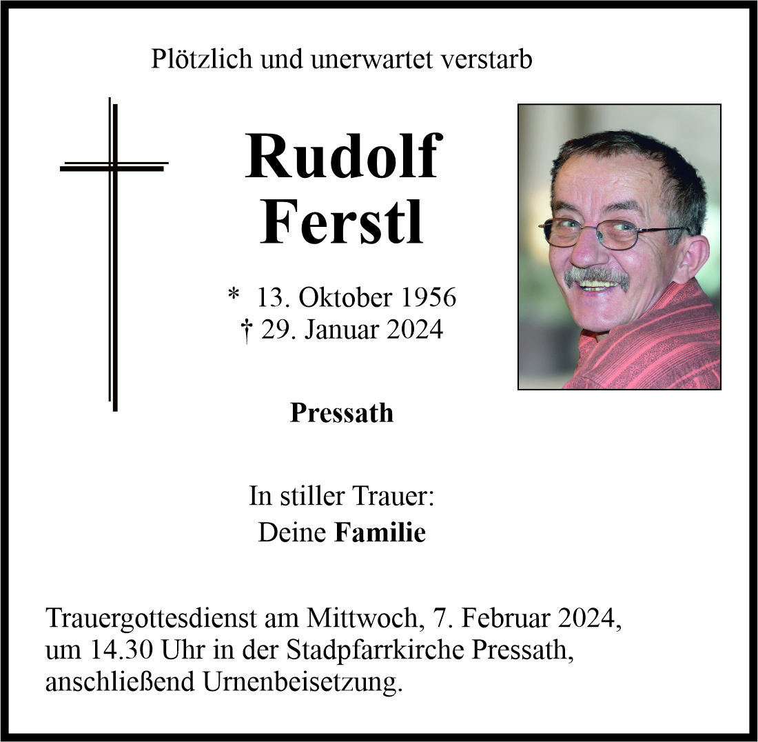 Traueranzeige Rudolf Ferstl, Pressath