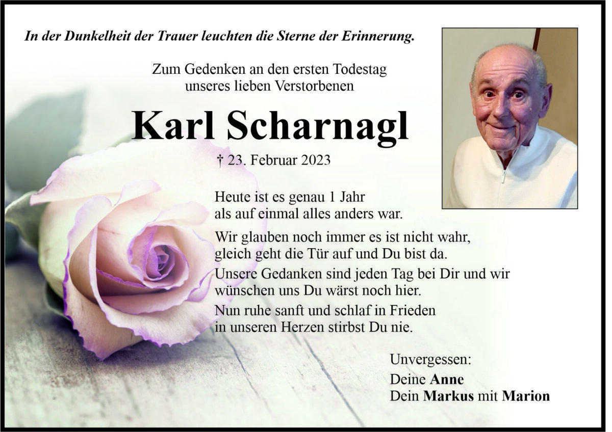 Gedenkanzeige Karl Scharnagl, Neustadt