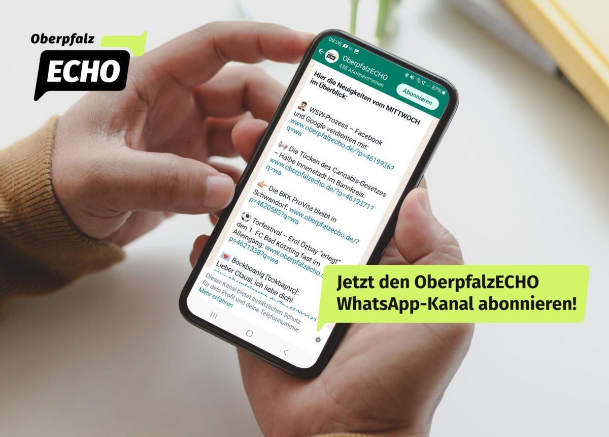 Die wichtigsten News aus der Oberpfalz – direkt aufs Handy: Der WhatsApp-Kanal von OberpfalzECHO