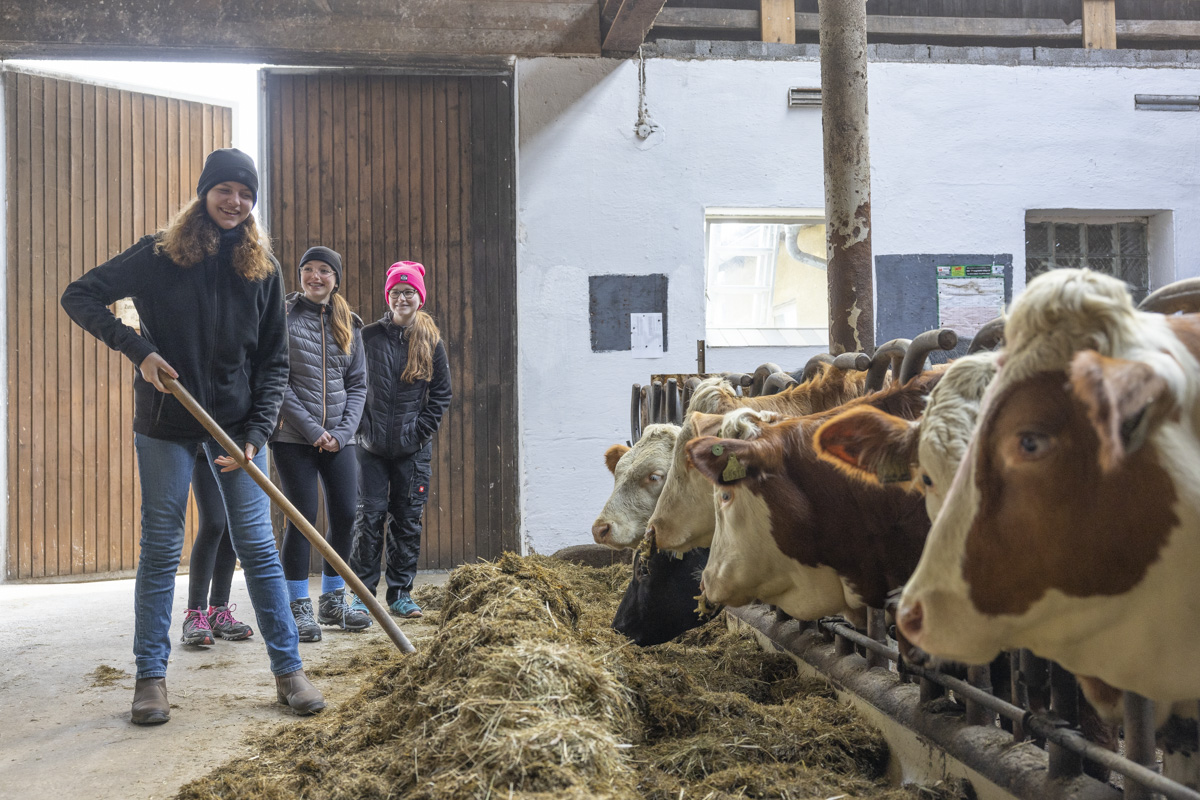 Junge Mädchen verbringen einen spannenden Girls’ Day auf dem Bauernhof