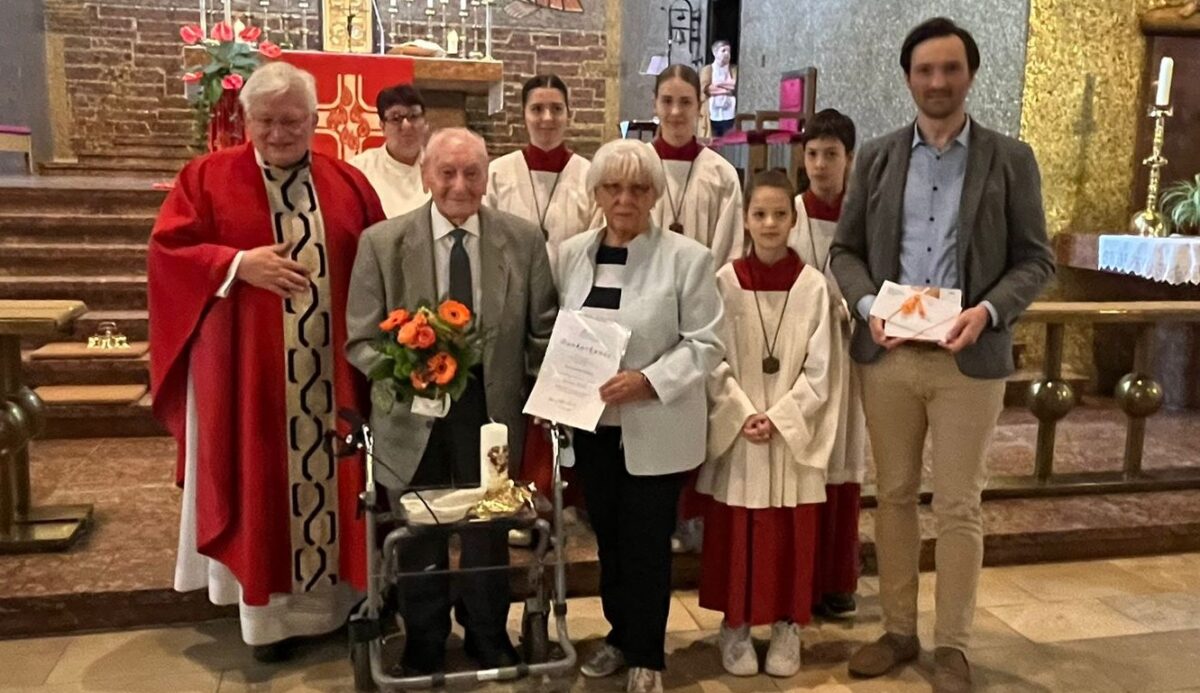 Johann Filchner feiert bei Pfingstgottesdienst in Herz Jesu seinen 100. Geburtstag