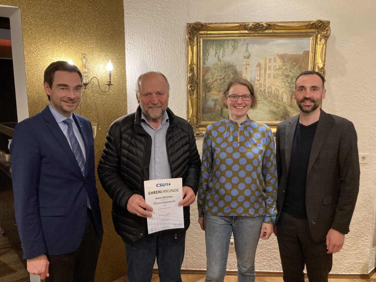 CSU Tännesberg ehrt langjährige Mitglieder