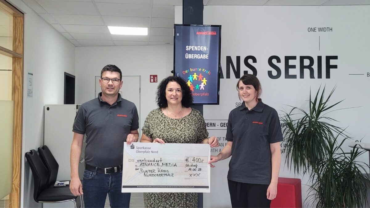 advance.media spendet 400 Euro an Bunten Kreis Nordoberpfalz