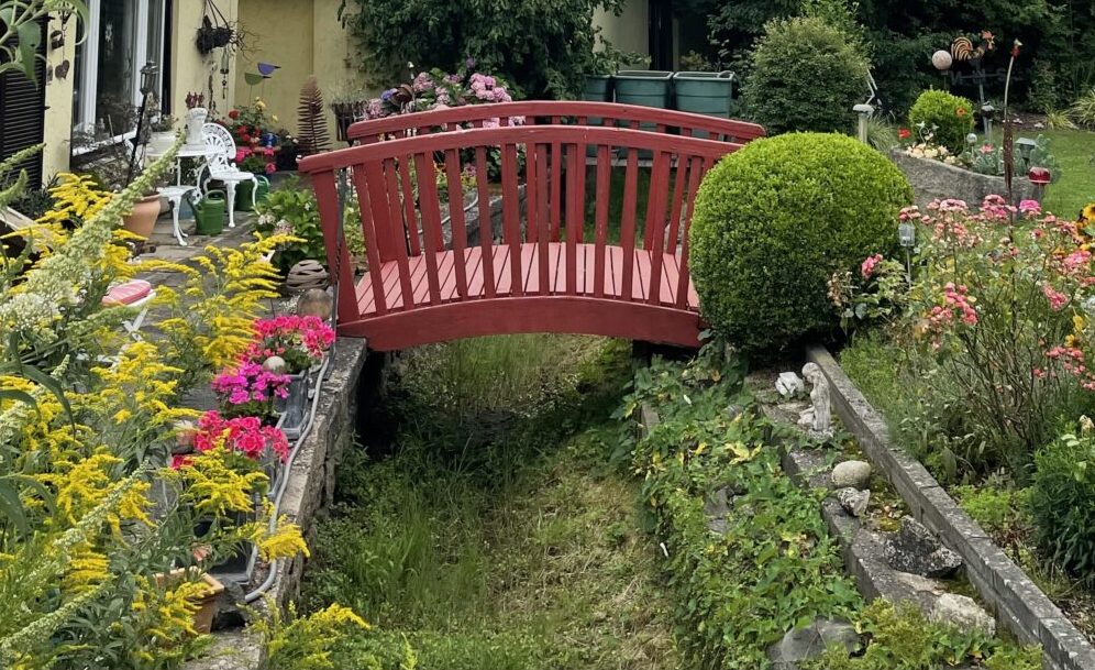 Rasenmähen im Rehmühlbach: Nach 500 Jahren ausgetrocknet
