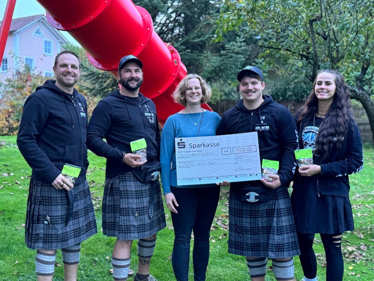 Highländer spenden 1.300 EUR an Thomas Wiser Haus
