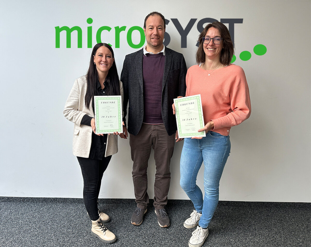 Microsyst ehrt fünf langjährige Mitarbeiter