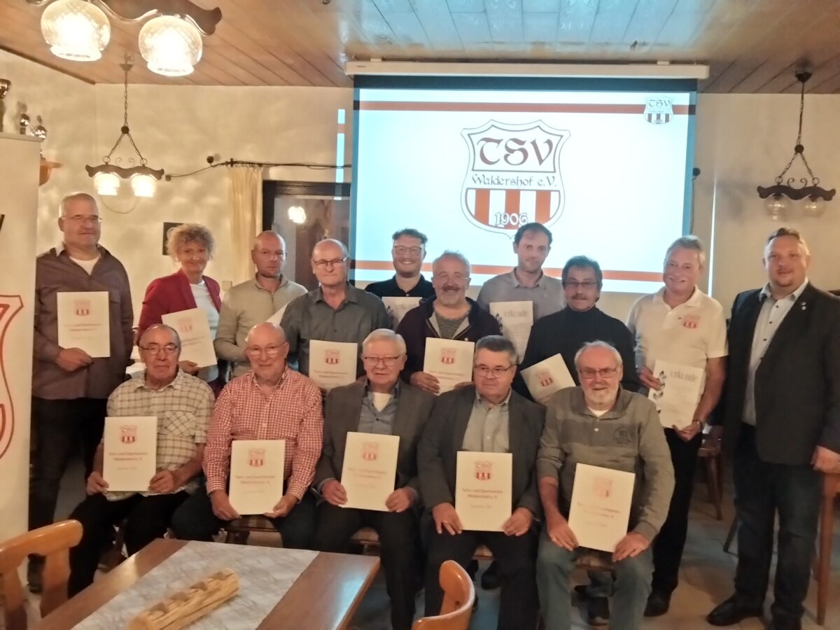 TSV Waldershof ehrt Mitglieder für jahrzehntelange Treue
