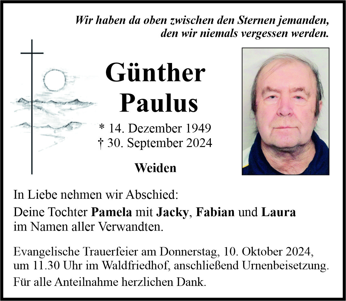 TA: Günther Paulus           ET: Samstag 05.10.2024