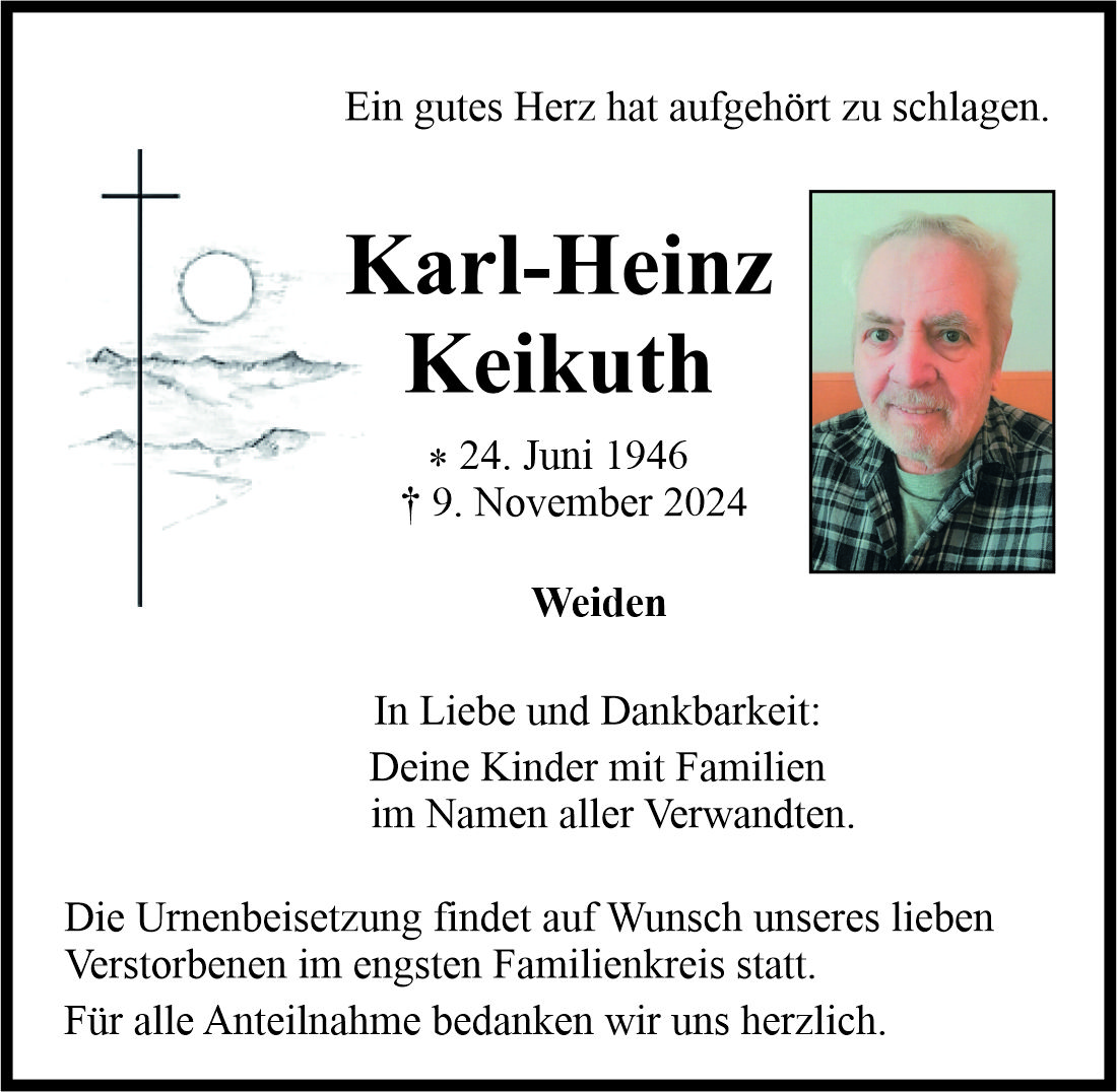 Traueranzeige Karl-Heinz Keikuth, Weiden