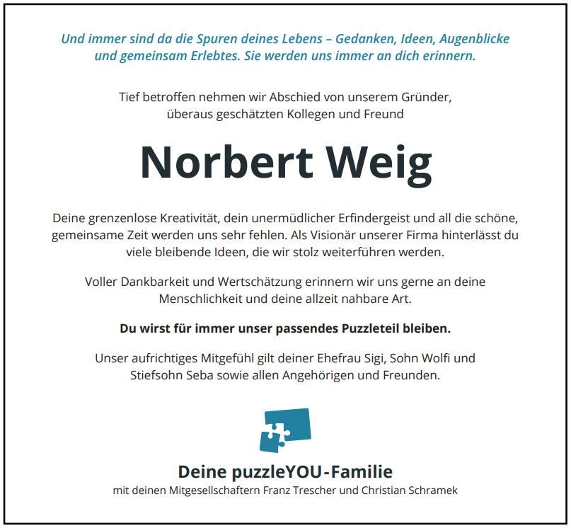 Nachruf Norbert Weig, Parkstein