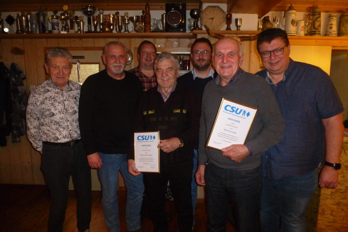 CSU Kaltenbrunn-Dürnast ehrt langjährige Mitglieder