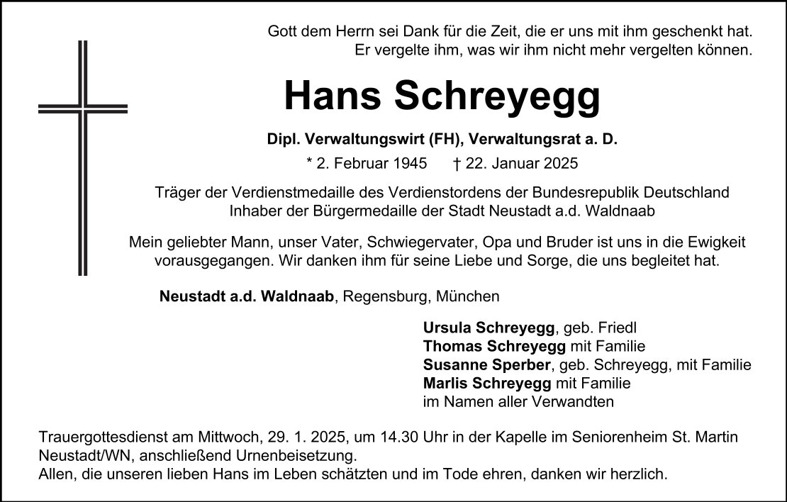 TA Schreyegg Hans, Neustadt/WN