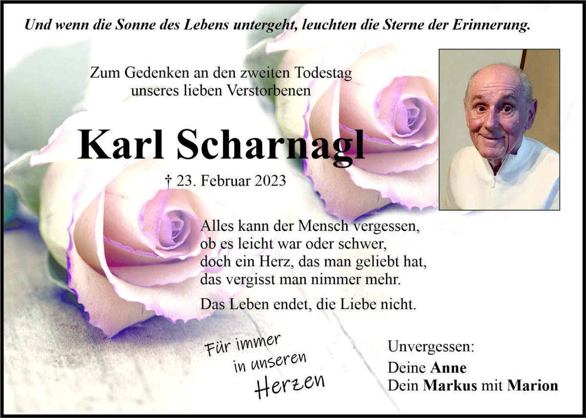 Memoriums-Anzeige Karl Scharnagl