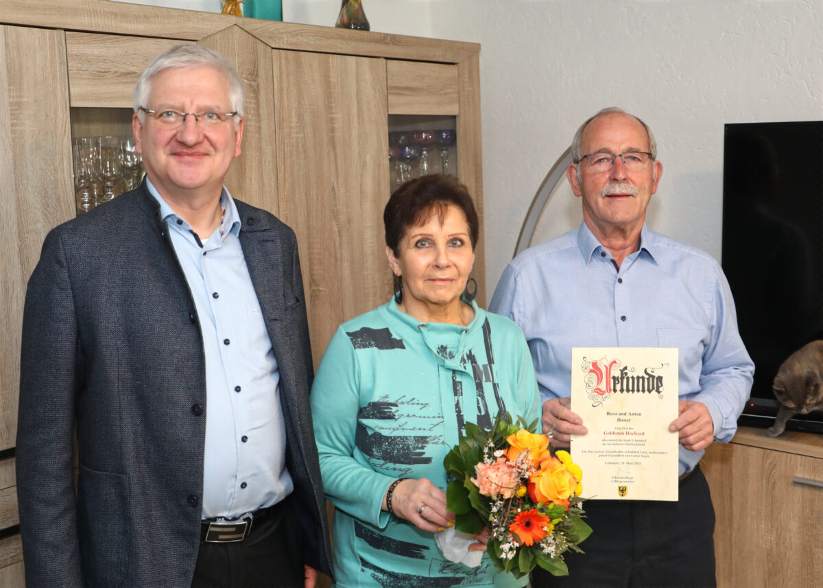 Goldene Hochzeit von Anton und Rosi Hauer in Erbendorf gefeiert