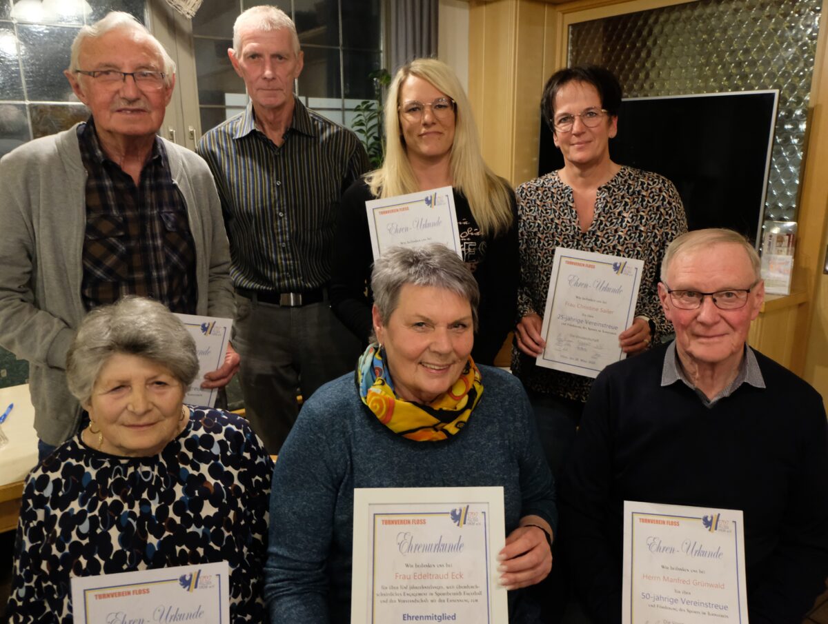 TV Floß ehrt langjährige Mitglieder und zeigt Sportstärke