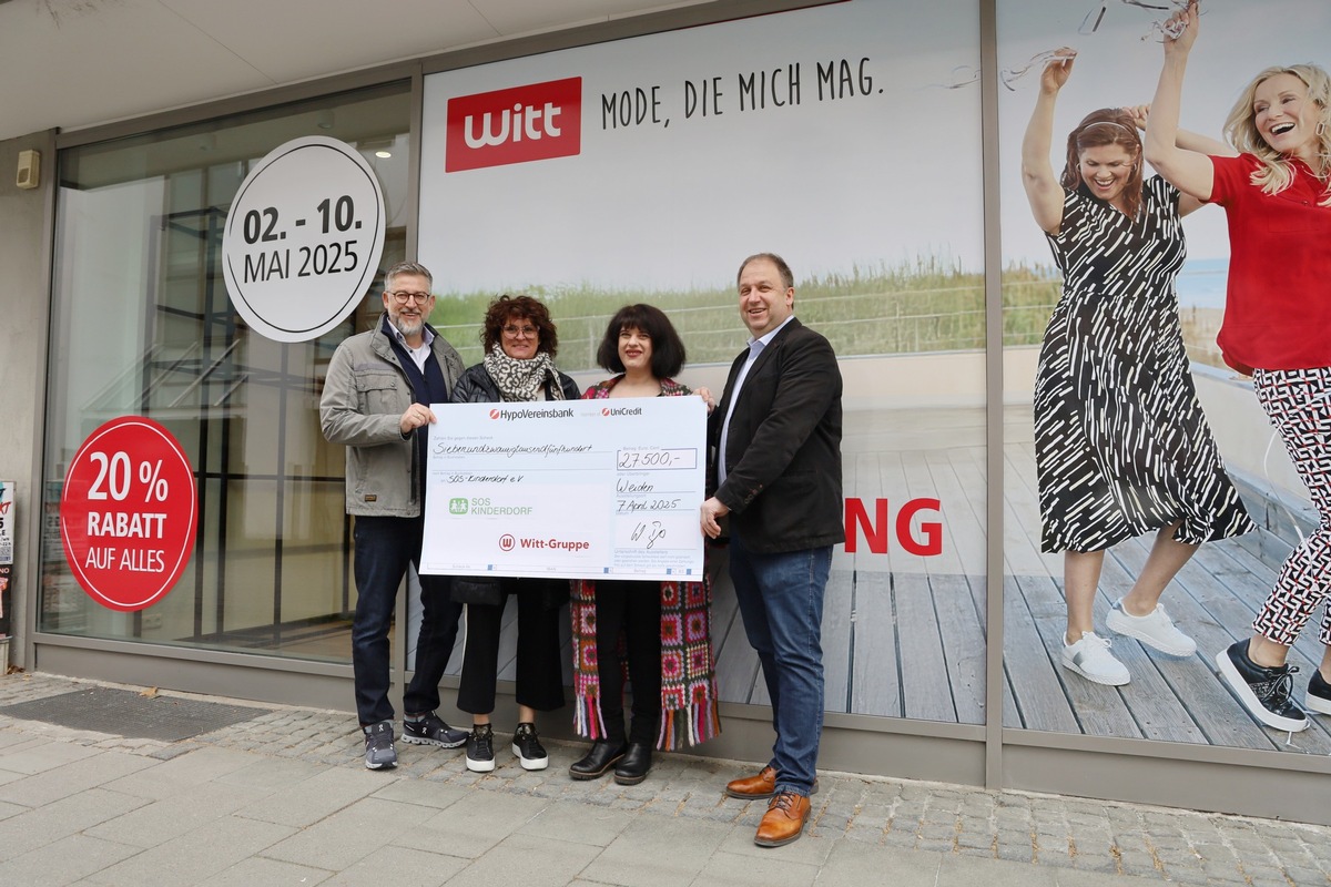 Witt-Gruppe fördert SOS-Kinderdorf mit 27.500 Euro