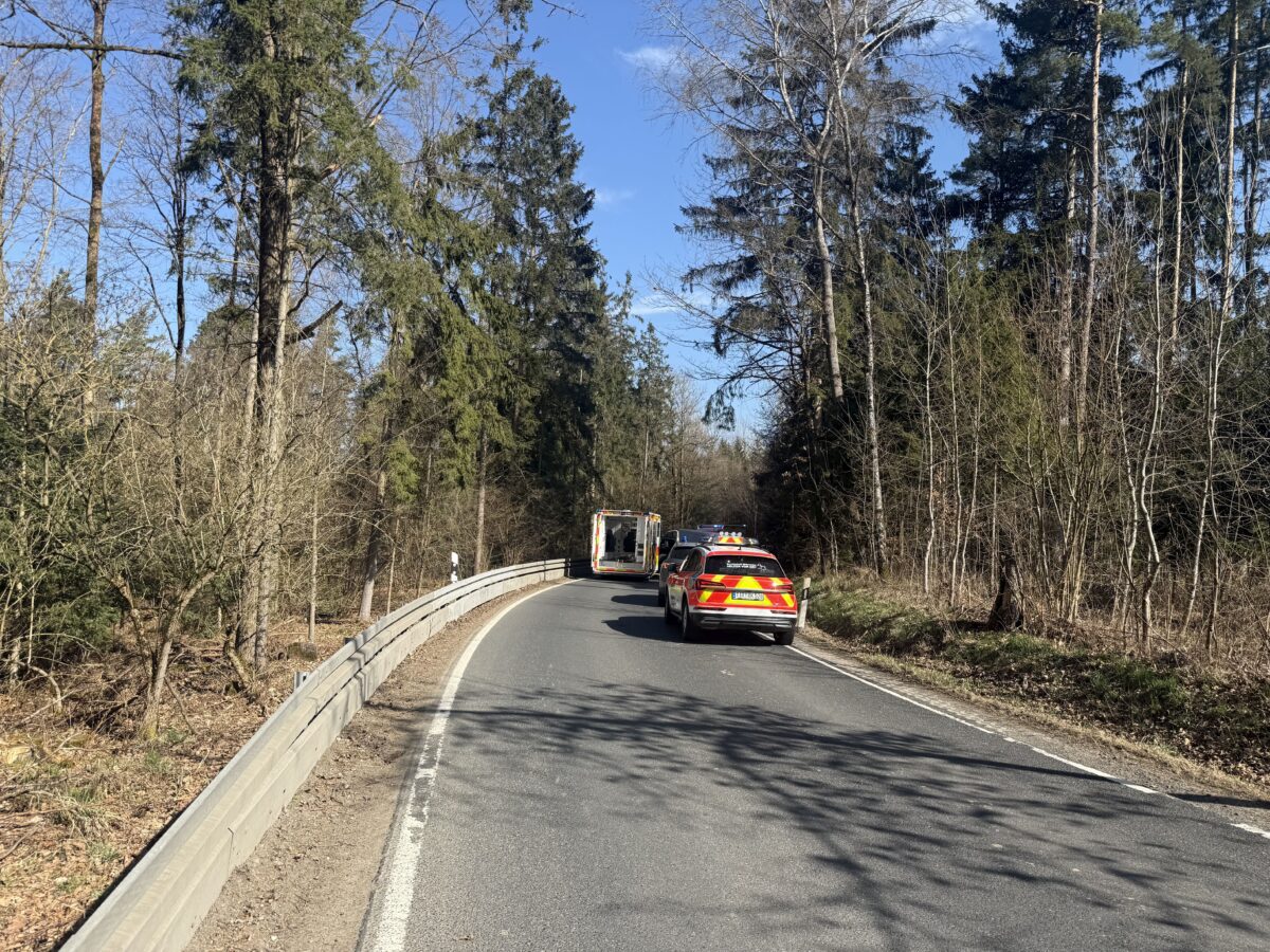 Schwerer Verkehrsunfall in kurvenreichem Waldstück