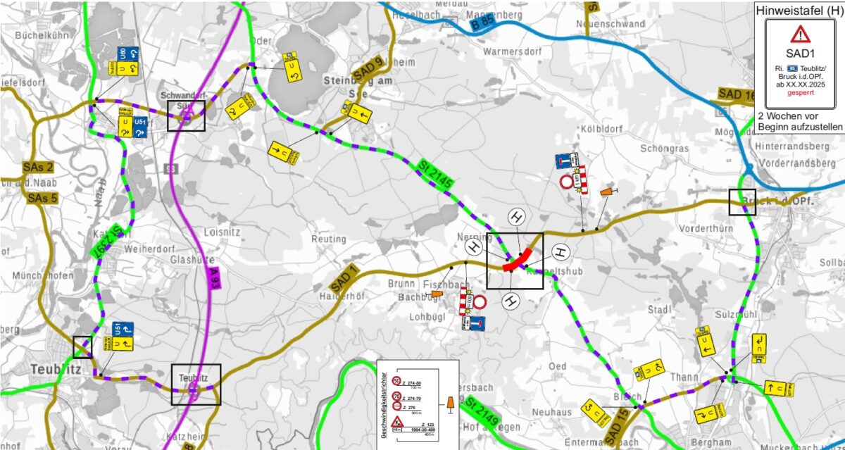 Kurz notiert: Schwandorf - Straßenbauarbeiten Ankündigung