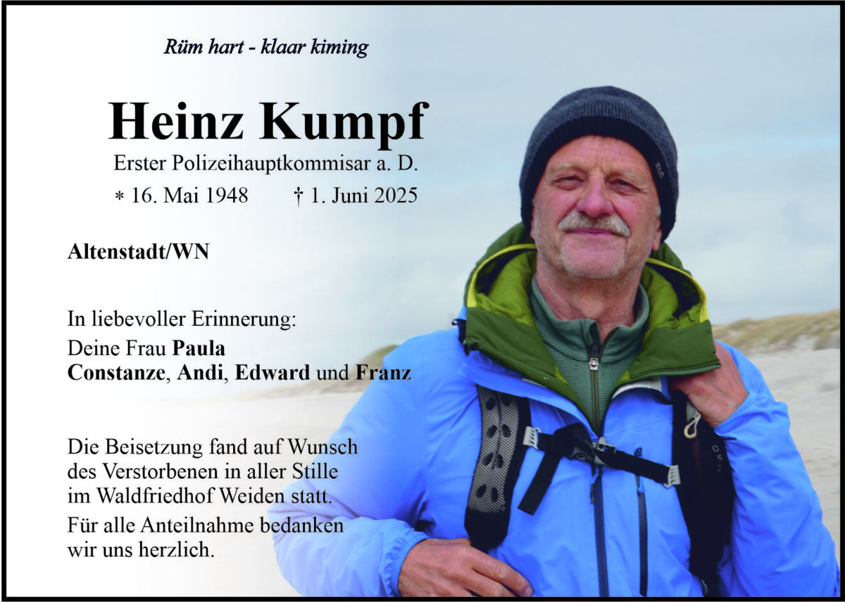 Traueranzeige Heinz Kumpf, Altenstadt/WN