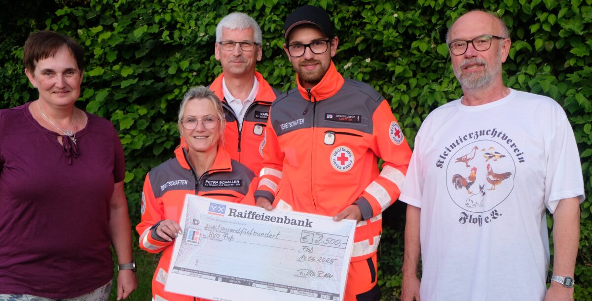 Kleintierzuchtverein spendet Flosser Helfer vor Ort 2 500 Euro