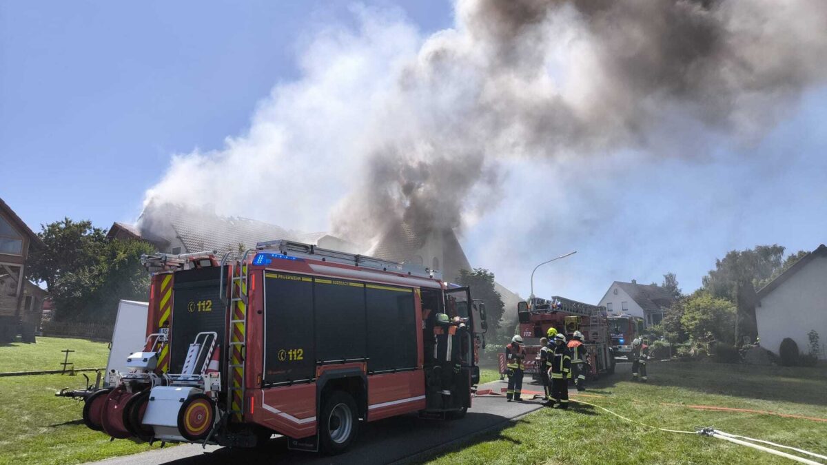 Dachstuhlbrand in Schlammersdorf