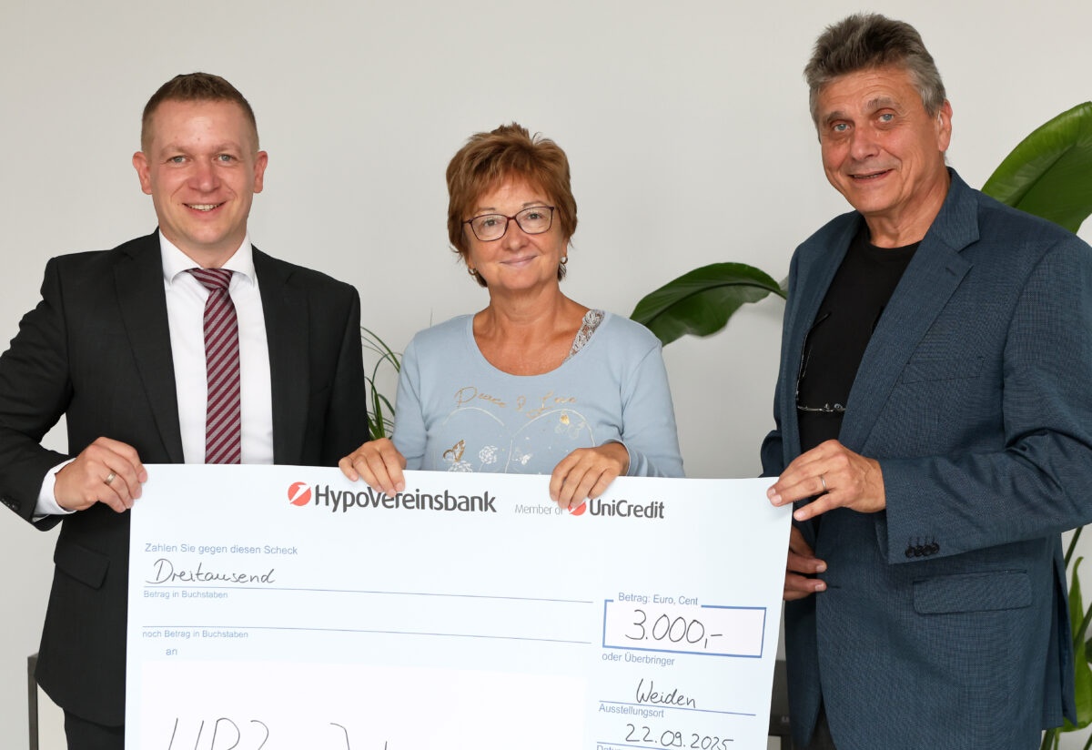 HypoVereinsbank Weiden spendet 3.000 Euro für HPZ Irchenrieth zum 60-Jährigen