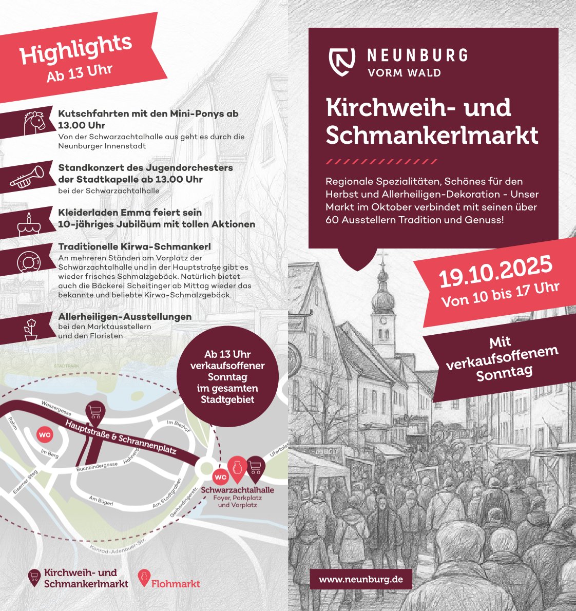Kirchweih- und Schmankerlmarkt in Neunburg mit verkaufsoffenem Sonntag