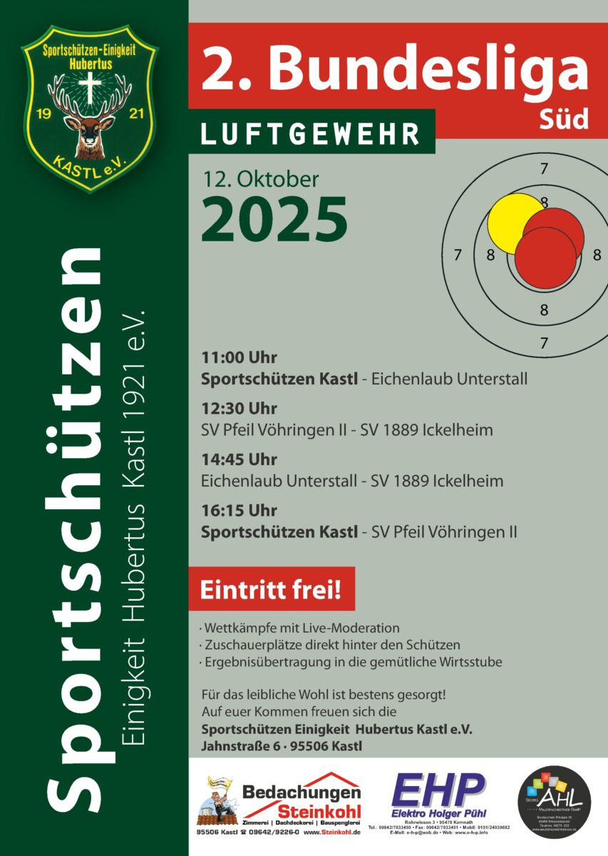 Saisonauftakt der Sportschützen in Kastl mit vier Begegnungen