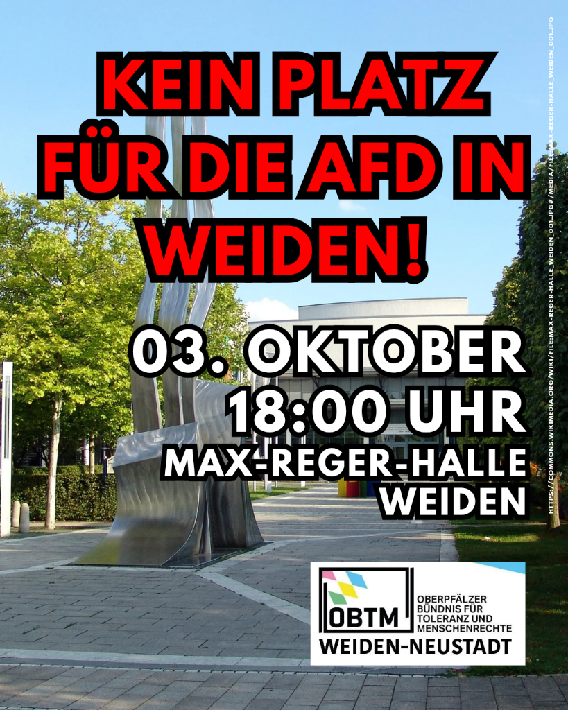 Protest an der Max-Reger-Halle in Weiden gegen AfD-Diskussionsabend