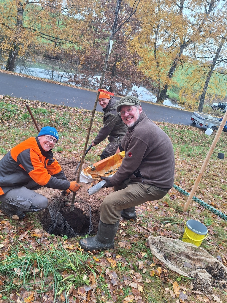 Obst- und Gartenbauverein bepflanzt Streuobstwiese in Schirmitz