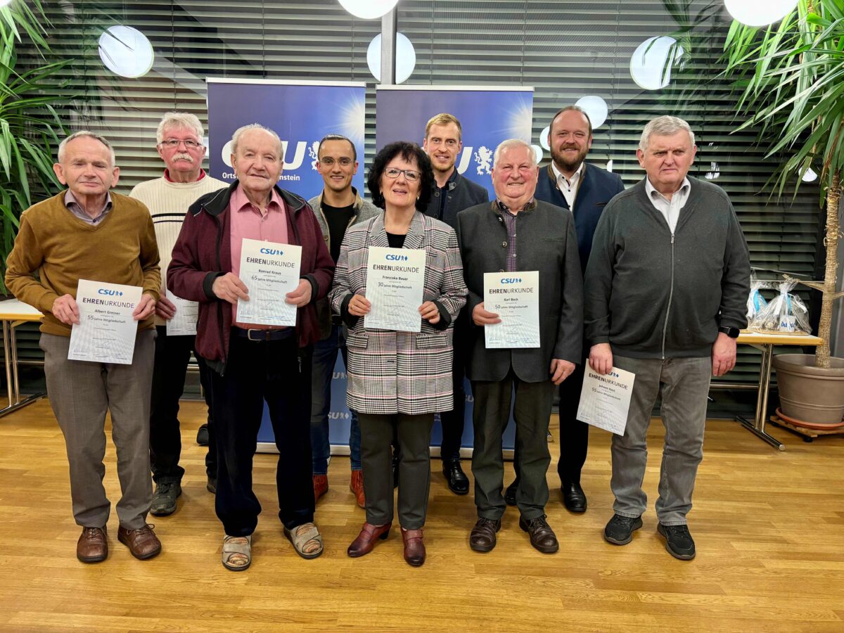 CSU ehrt langjährige Mitglieder in Störnstein