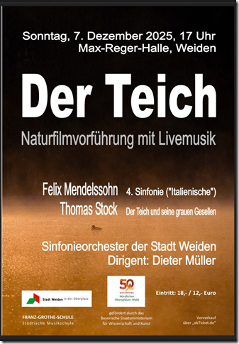 Besonderes Ereignis in Max-Reger-Halle: Sinfonieorchester begleitet Naturfilm "Der Teich"