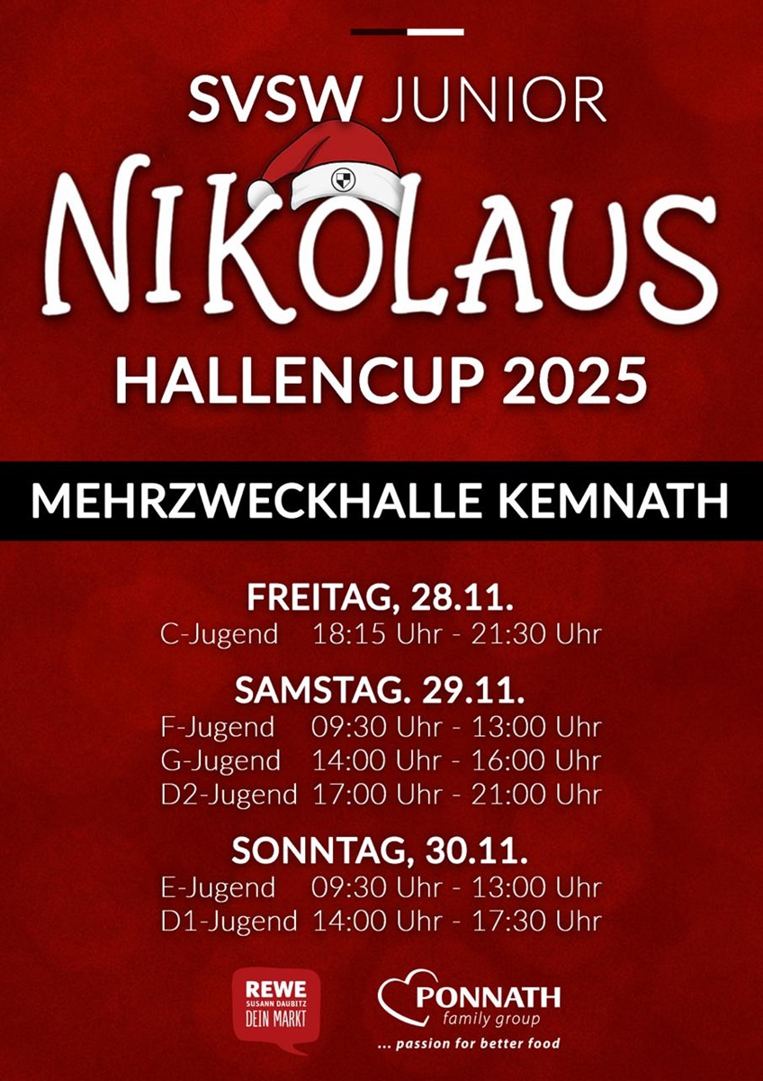 Nachwuchsturnier "Nikolaus-Hallencup" ab Freitag in Kemnath